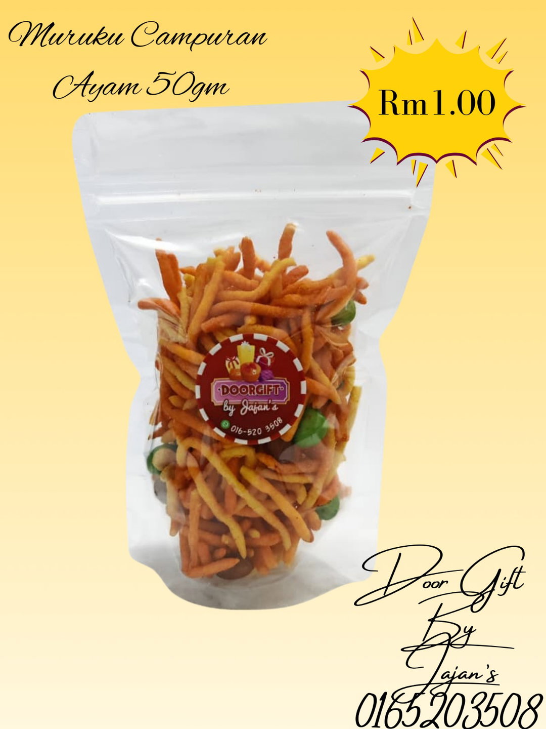 Door Gift Zipper bag Campuran Ayam 50gm