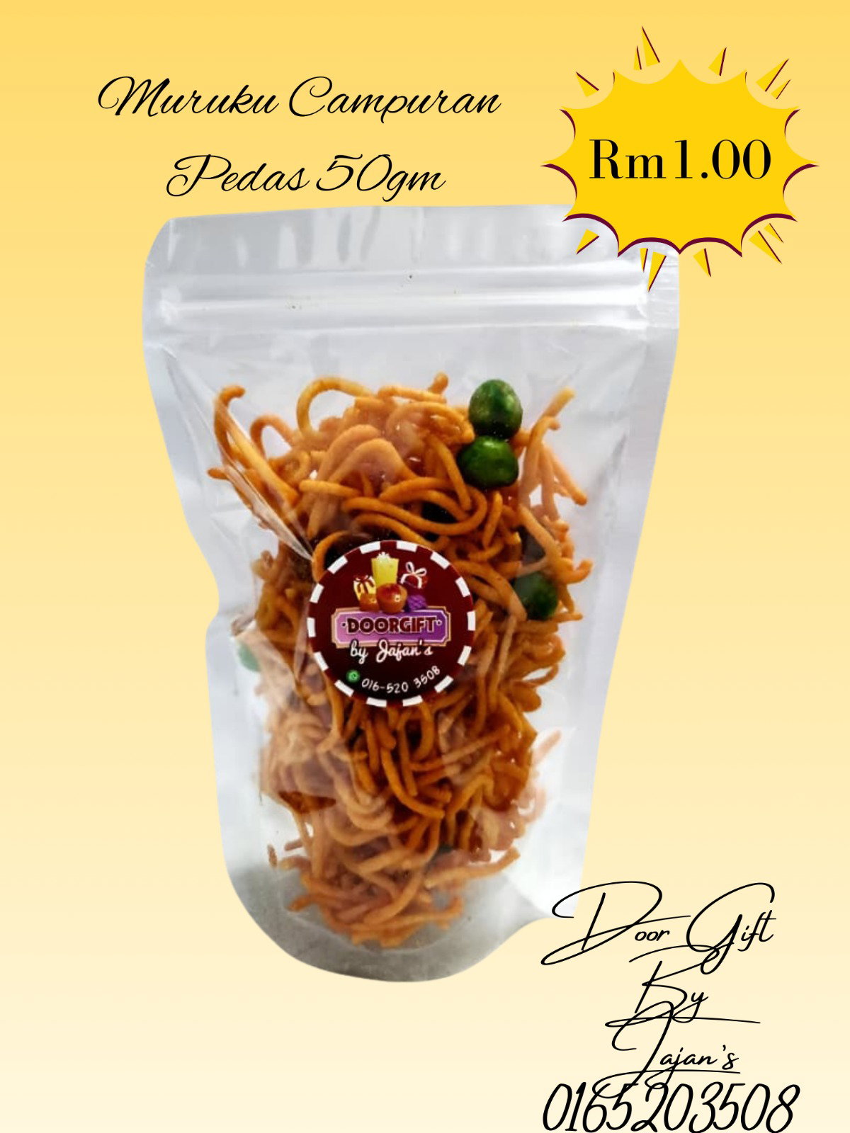 Door Gift Zipper bag Muruku Campuran Pedas 50gm _0