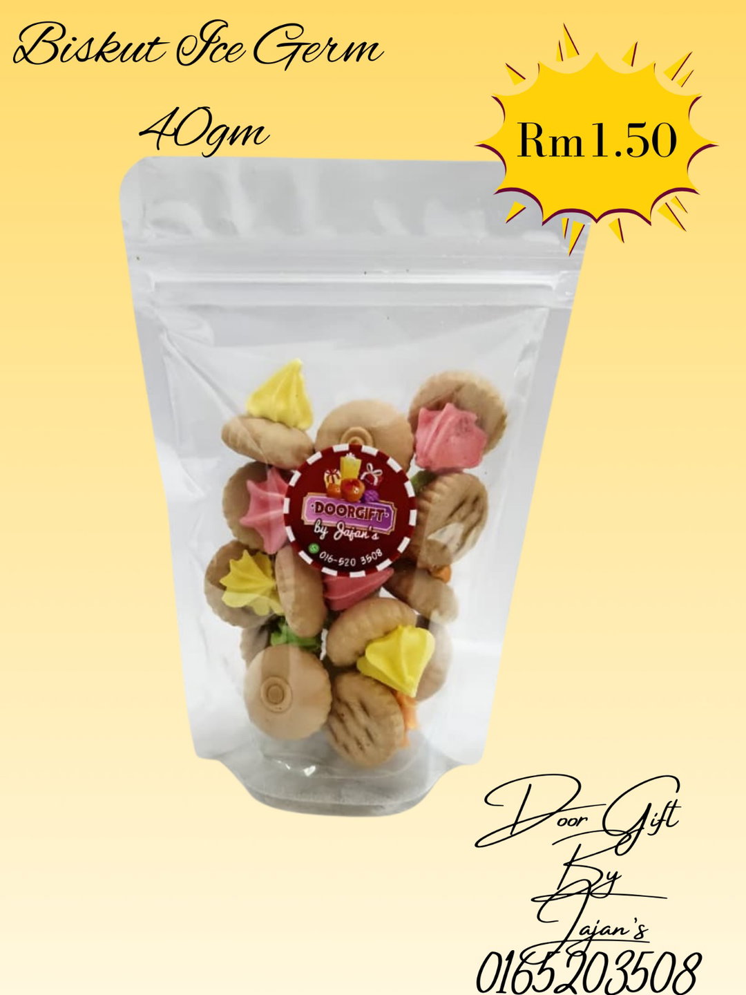 Door Gift Zipper bag Biskut Ice Gem 40gm
