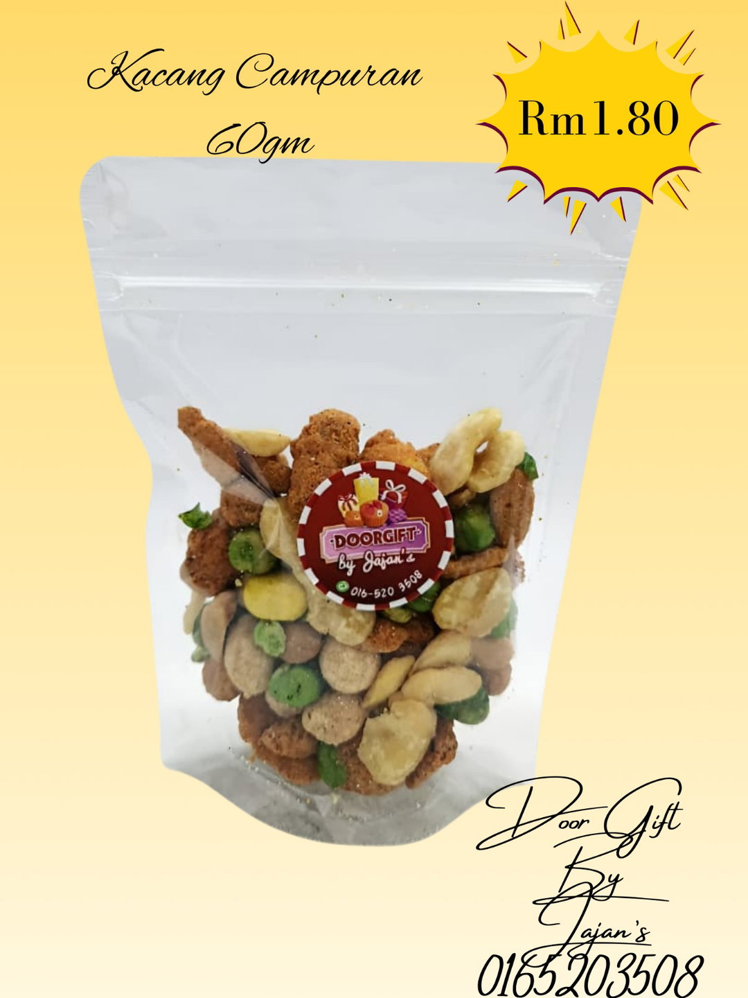 Door Gift Zipperbag Kacang Campuran 60gm