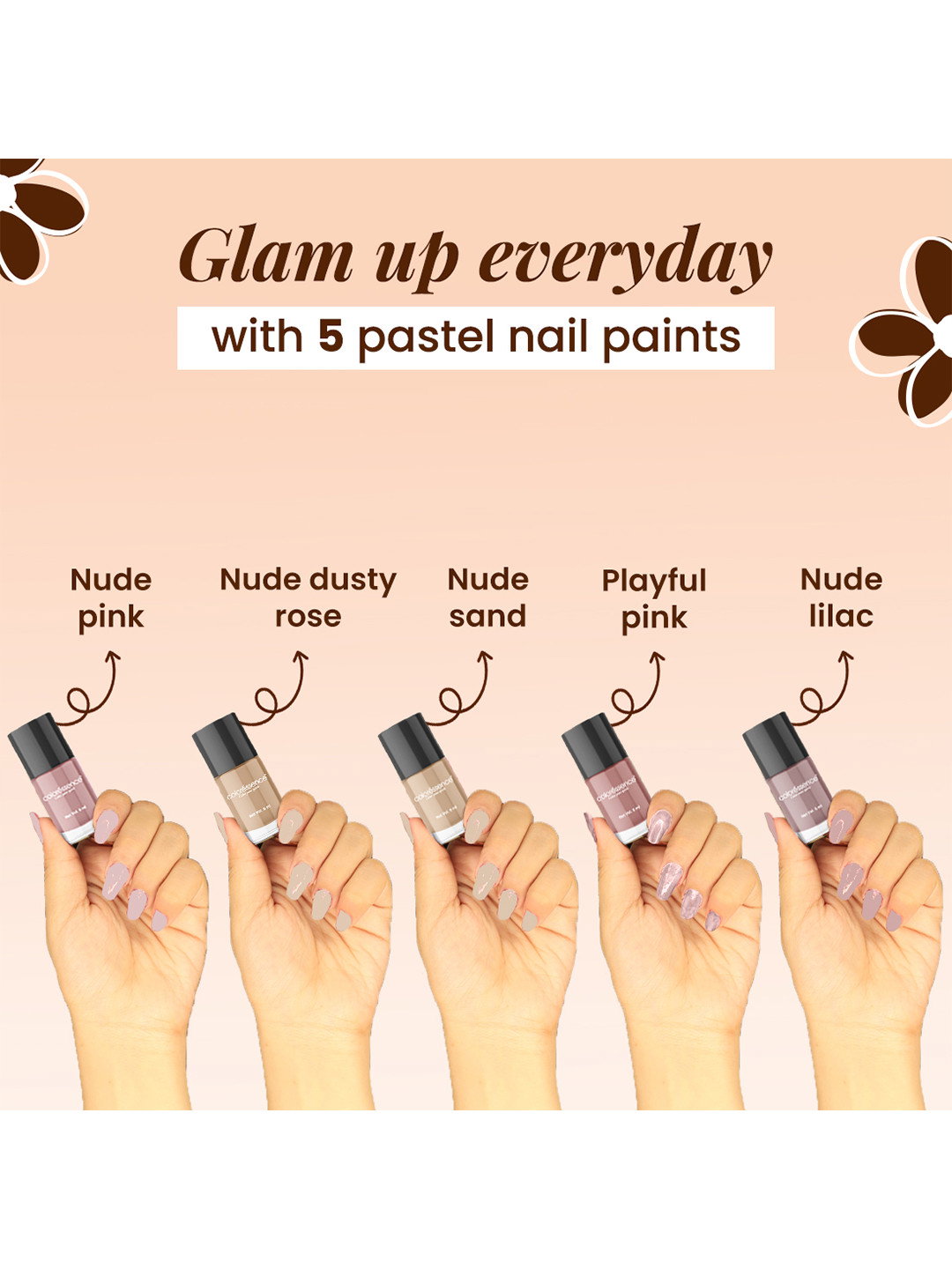 Set Of 5 Naturally Yours Quick Dry Nail Paint With Remover - 6 ml Each_5