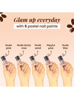 Set Of 5 Naturally Yours Quick Dry Nail Paint With Remover - 6 ml Each