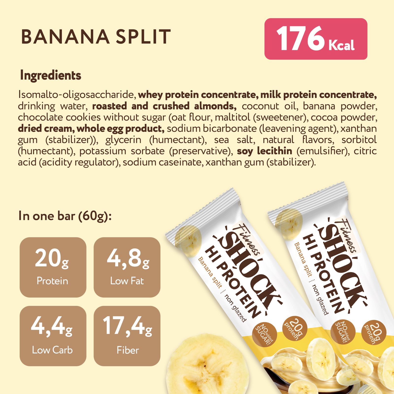 FitnesShock HI Protein Banana Desert, 1 piece_2