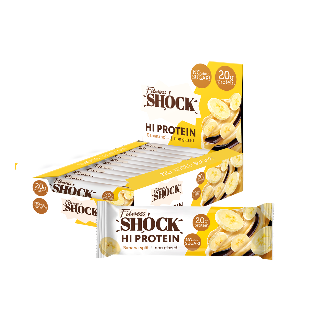 FitnesShock HI Protein Banana Desert, 1 box, (12 pieces) 