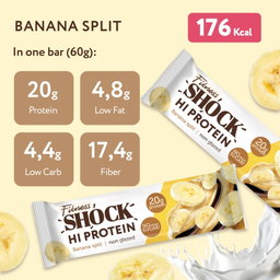 FitnesShock HI Protein Banana Desert, 1 box, (12 pieces) 