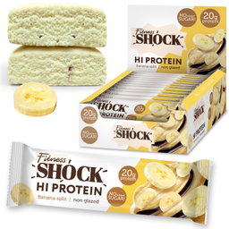FitnesShock HI Protein Banana Desert, 1 box, (12 pieces) 