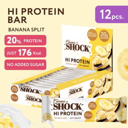 FitnesShock HI Protein Banana Desert, 1 box, (12 pieces) 
