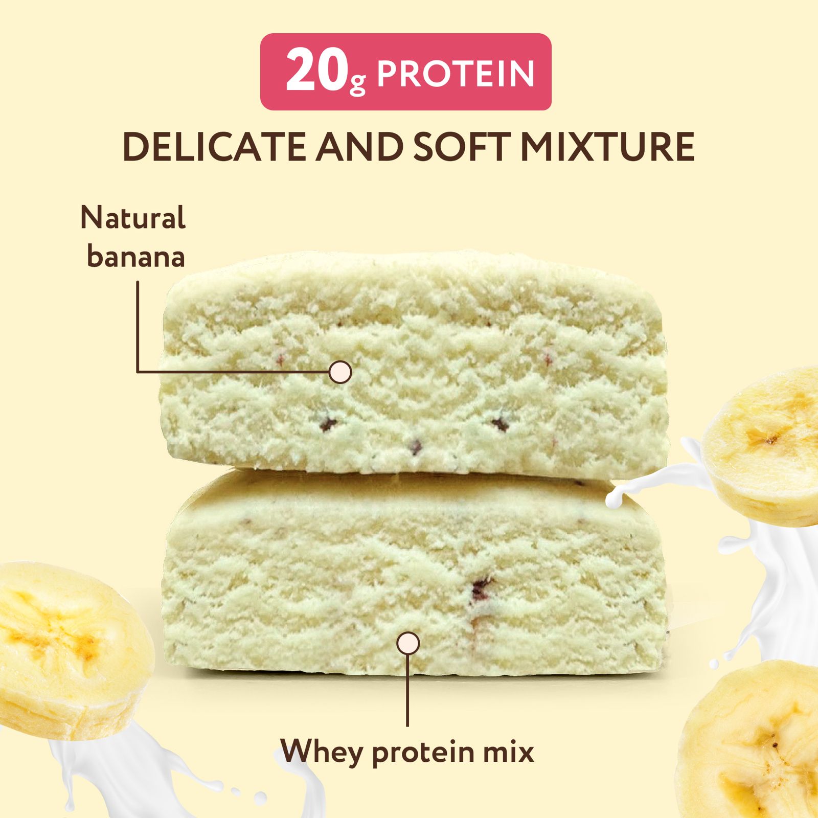 FitnesShock HI Protein Banana Desert, 1 box, (12 pieces) _4