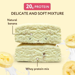 FitnesShock HI Protein Banana Desert, 1 box, (12 pieces) 