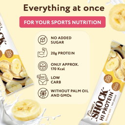 FitnesShock HI Protein Banana Desert, 1 box, (12 pieces) 