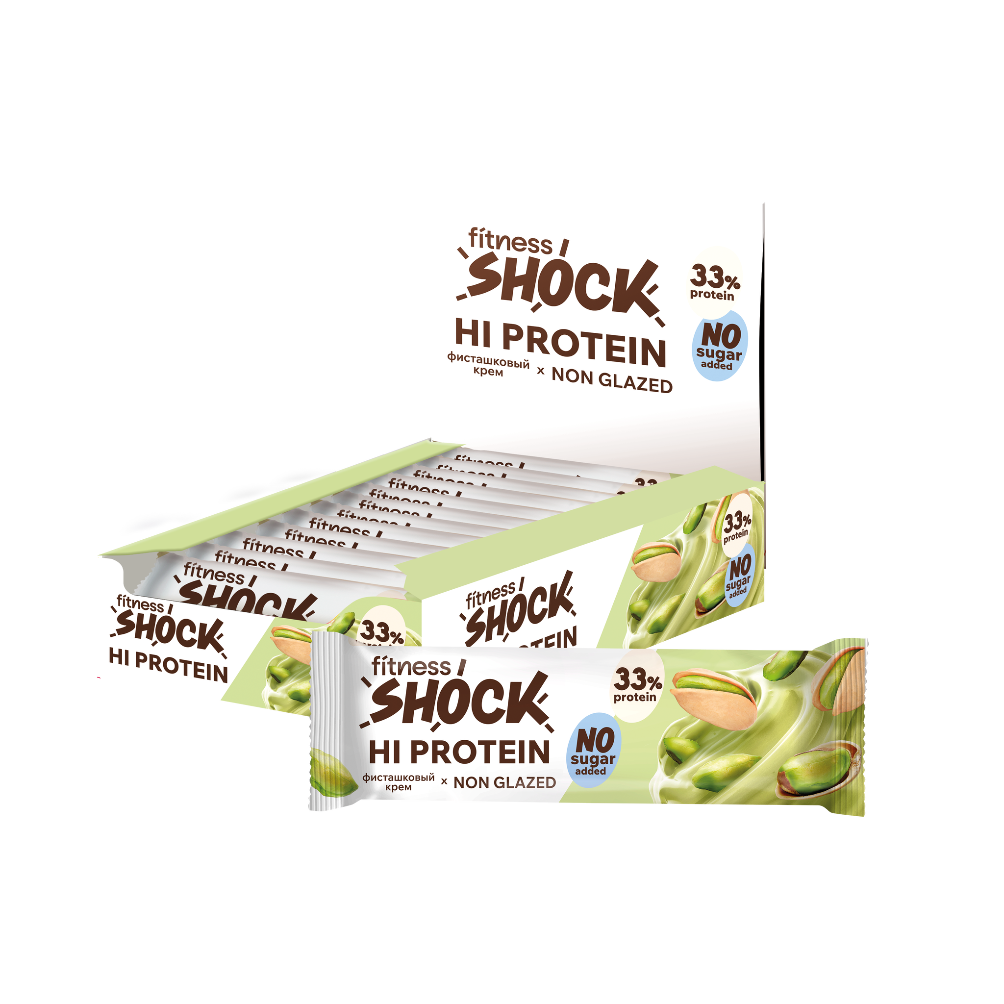 FitnesShock HI Protein Pistachio Dessert, 1 box (12 pieces) _0