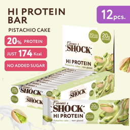 FitnesShock HI Protein Pistachio Dessert, 1 box (12 pieces) 