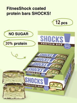 FitnesShock Pistachio coated bar SHOCKS, 1 box (12 pieces) 
