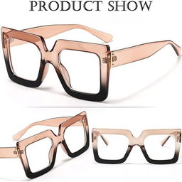Blue Light Blocking PC Glasses 1 Pack - Unisex Retro Oversized for Screens