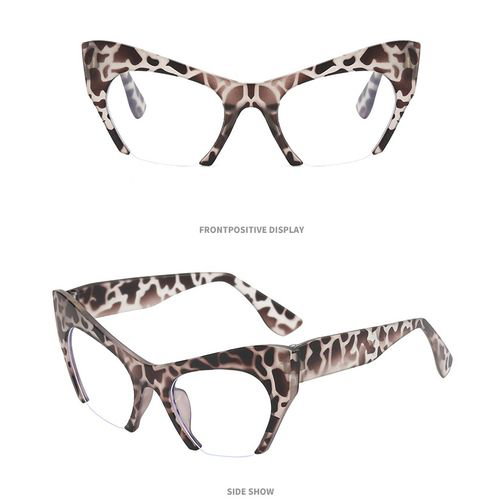 Vintage Half Frame Transparent Female Glasses_1