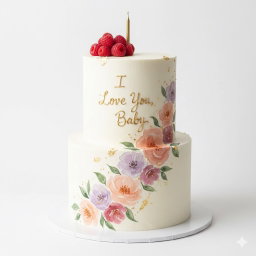 Hand-Painted Floral Cake
