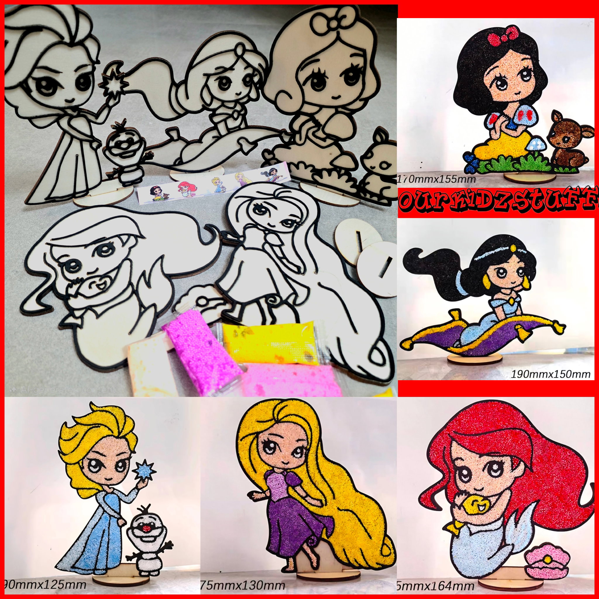 Disney Princess Beady Foam Clay Display Boards_2