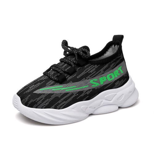 Kids Sport Lightweight Casual Shoes Boy Girls Breathable Mesh Comfort Children's Sneakers - Black