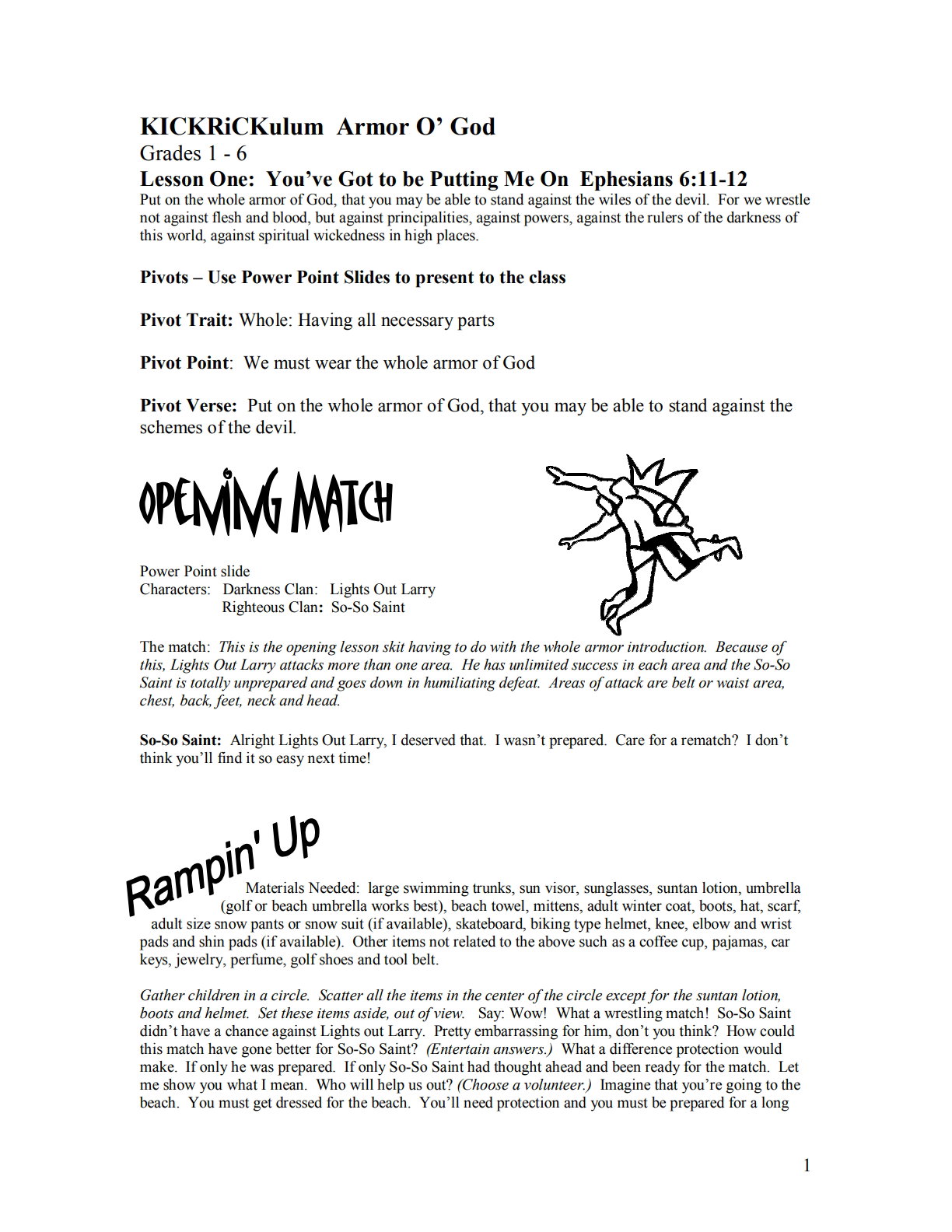Armor O’ God  – 8 Weeks of Primary School Lessons for Children's Church_1