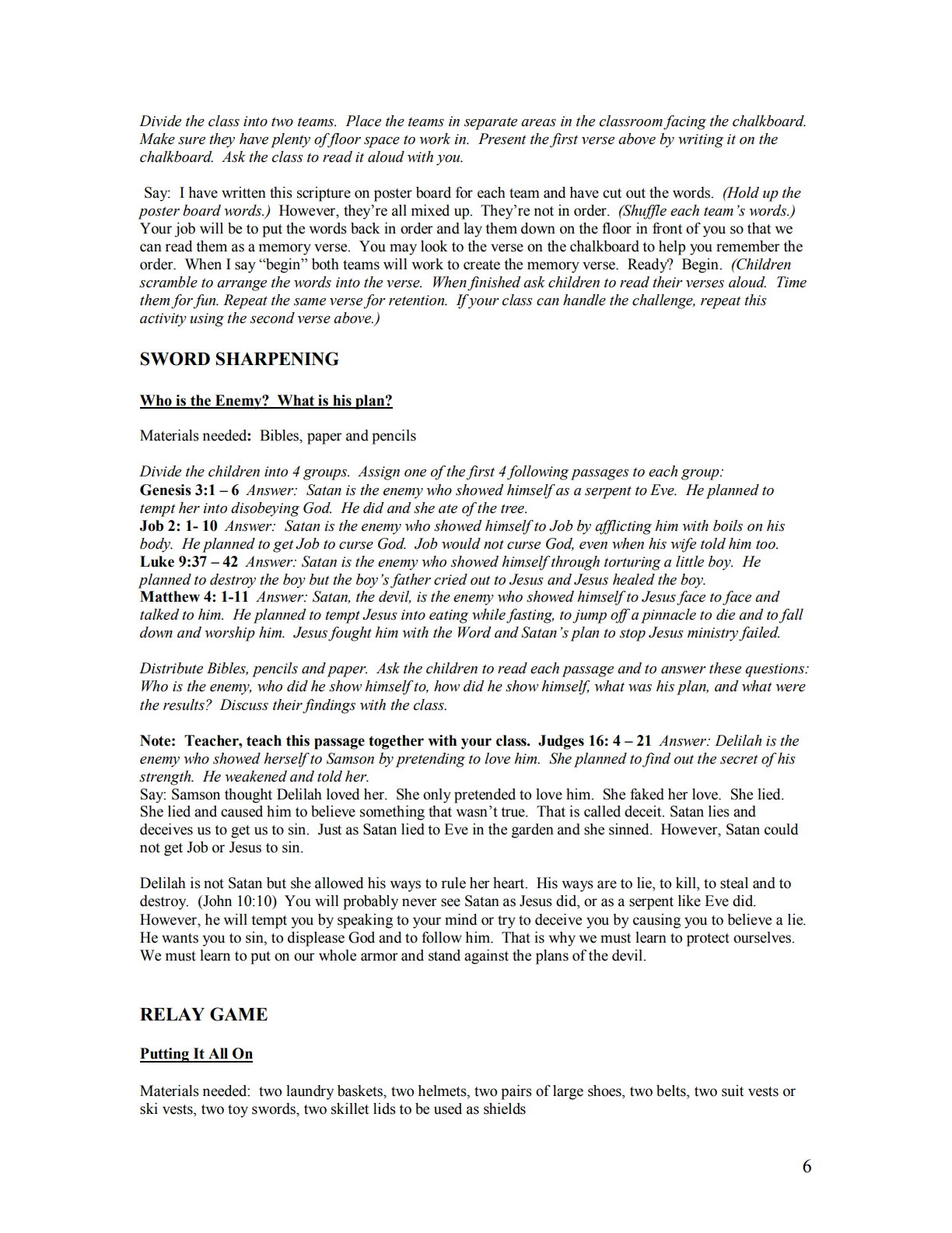 Armor O’ God  – 8 Weeks of Primary School Lessons for Children's Church_6
