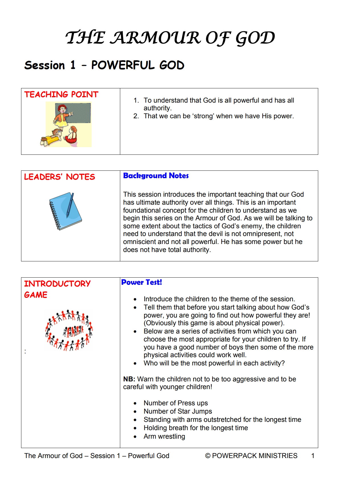 Armour of God – 9 Weeks of Primary School Lessons for Children's Church_1