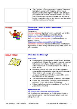 Armour of God – 9 Weeks of Primary School Lessons for Children's Church