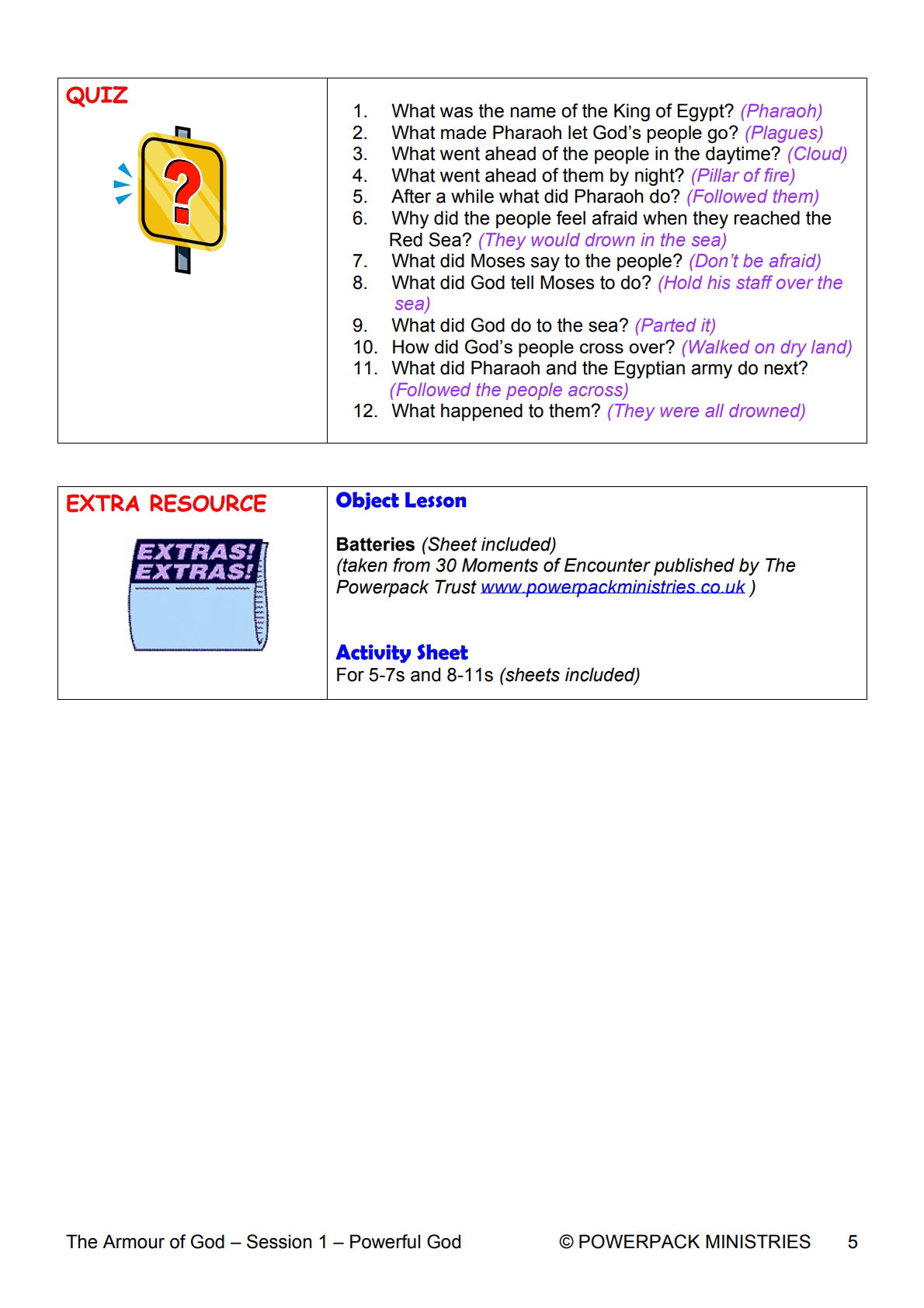 Armour of God – 9 Weeks of Primary School Lessons for Children's Church_5