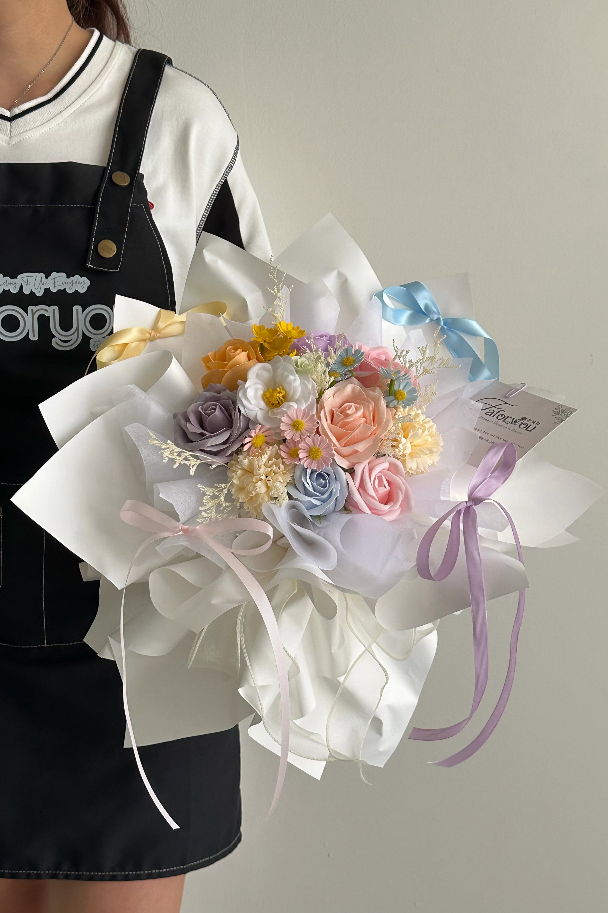Dopamine Mixed Soap Flower Bouquet | 多巴胺尖角花束_1