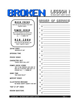 Broken – 4 Weeks of Primary School Lessons for Children's Church