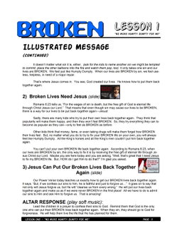 Broken – 4 Weeks of Primary School Lessons for Children's Church