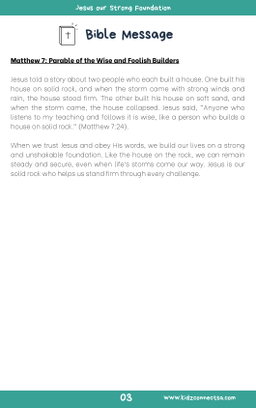 Build Your House on the Rock – 4-Week Children's Church Series
