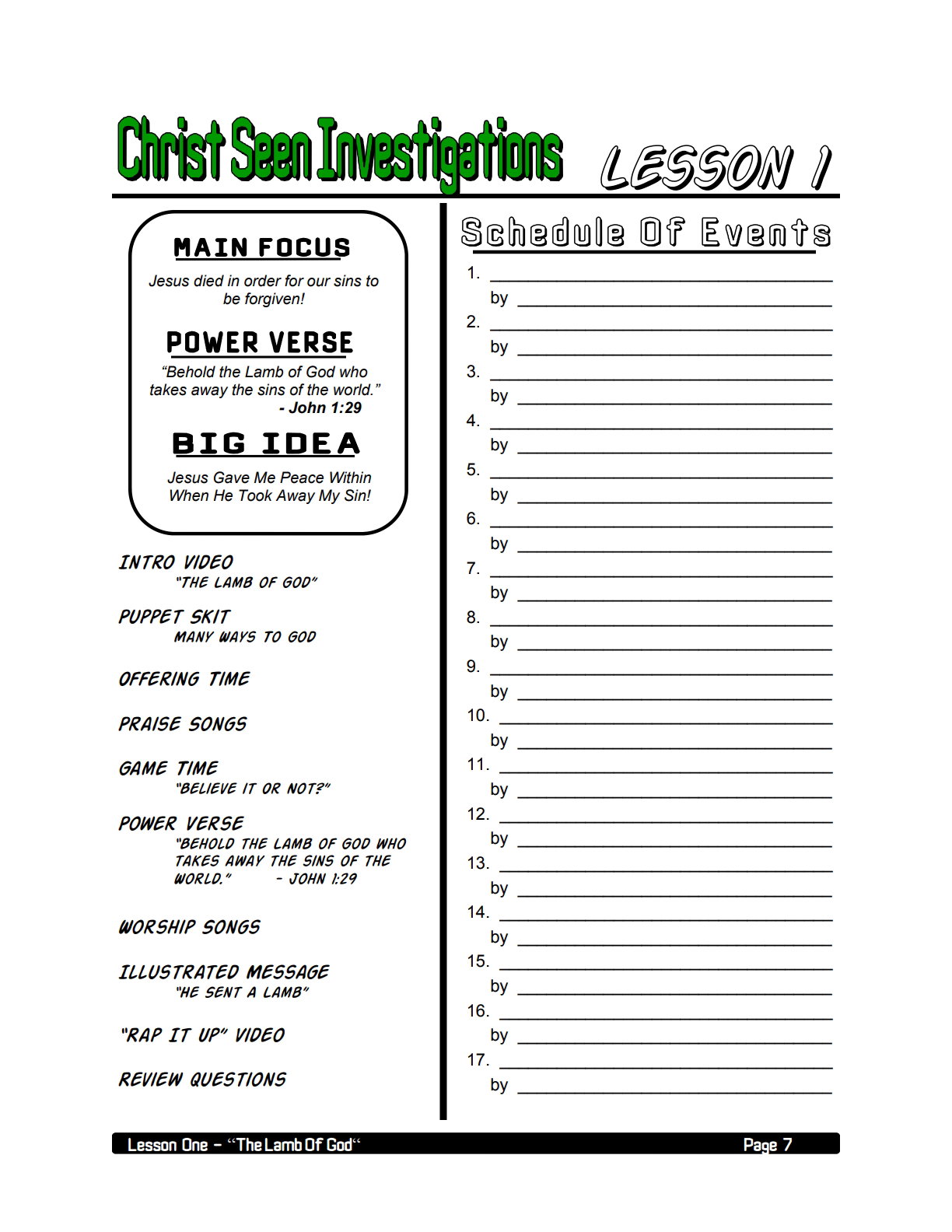 CSI: Christ Seen Investigations – 4 Weeks of Primary School Lessons for Children's Church_2