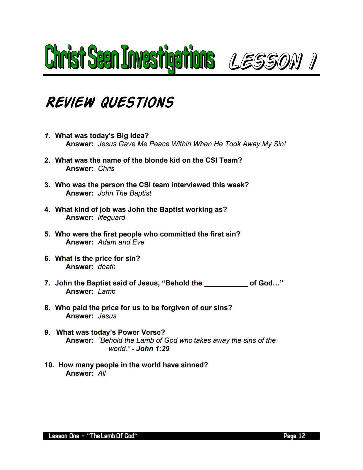 CSI: Christ Seen Investigations – 4 Weeks of Primary School Lessons for Children's Church_8