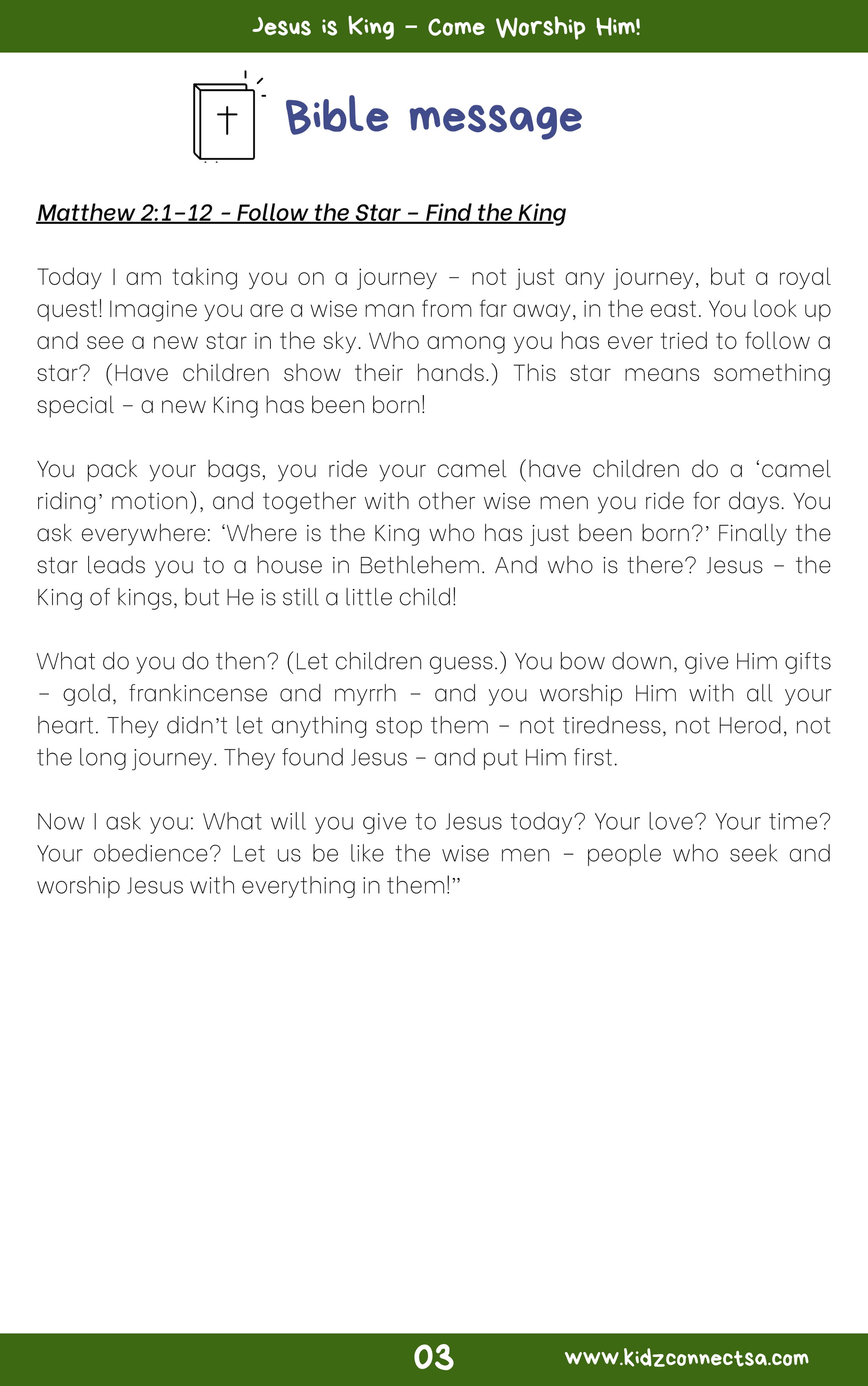 Discover Jesus in Matthew –  4 Weeks of Primary School Lessons for Children's Church_4