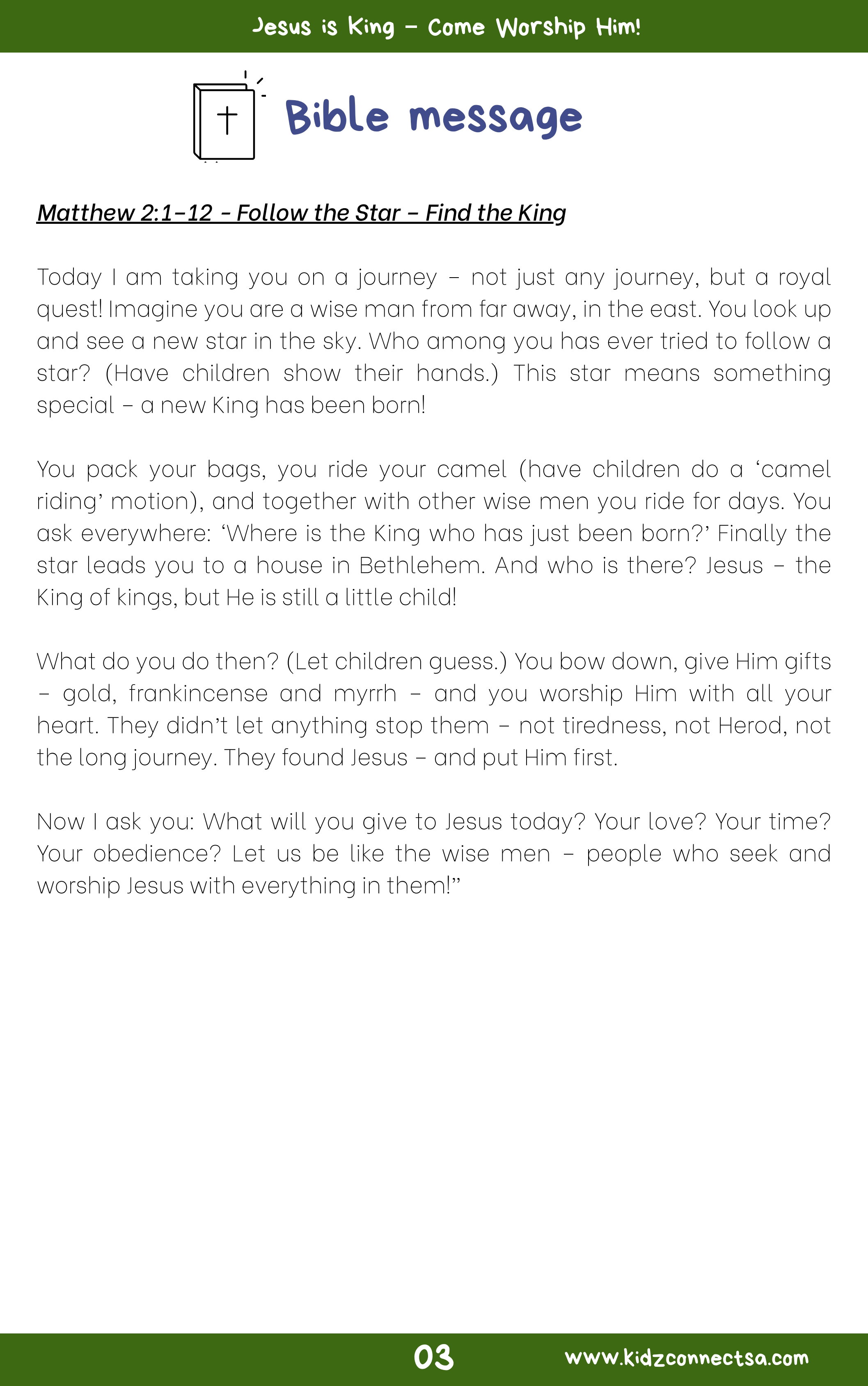Discover Jesus in Matthew –  4 Weeks of Primary School Lessons for Children's Church_4