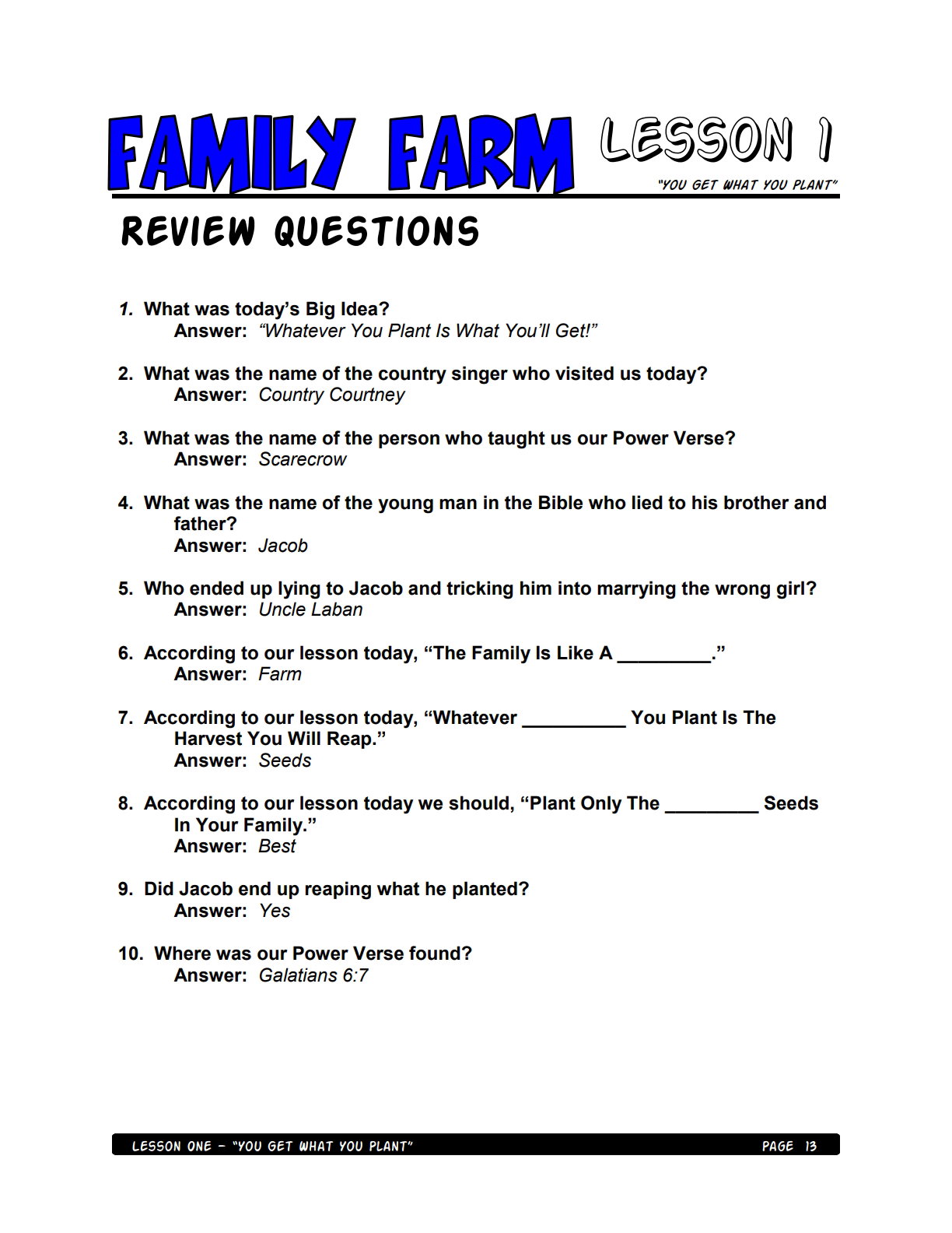 Family Farm – 5 Weeks of Primary School Lessons for Children's Church_9