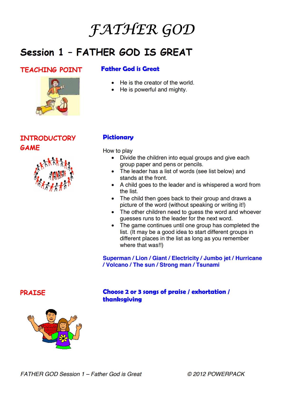 Father God – 6 Weeks of Primary School Lessons for Children's Church_1