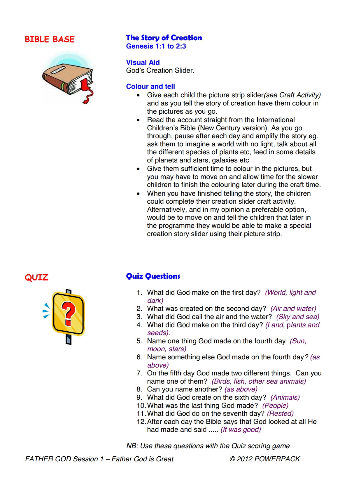 Father God – 6 Weeks of Primary School Lessons for Children's Church_2