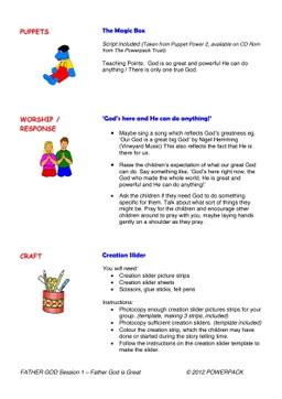 Father God – 6 Weeks of Primary School Lessons for Children's Church