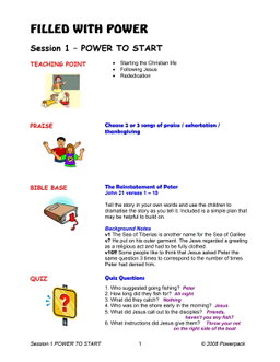 Filled With Power – 7 Weeks of Primary School Lessons for Children's Church