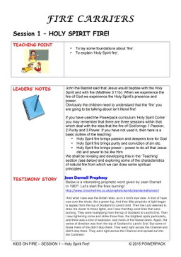 Fire Carriers – 7 Weeks of Primary School Lessons for Children's Church