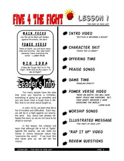 Five 4 the Fight – 5 Weeks of Primary School Lessons for Children's Church