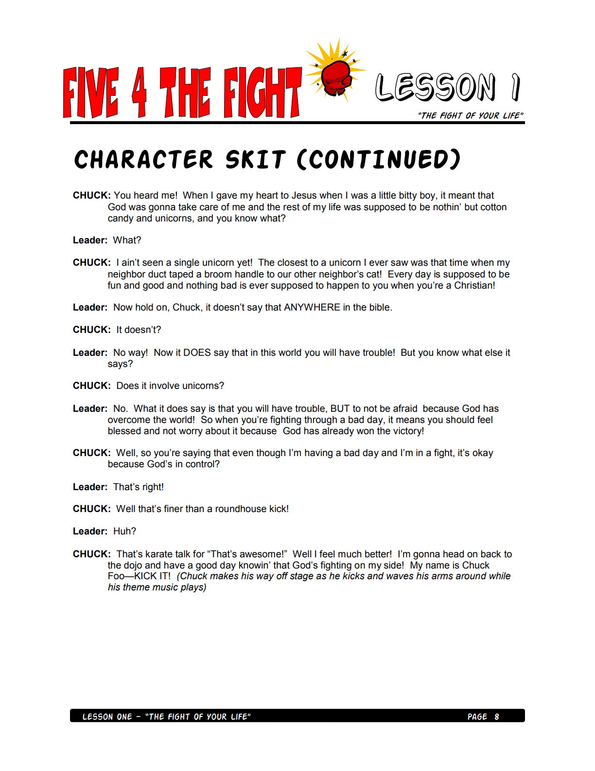 Five 4 the Fight – 5 Weeks of Primary School Lessons for Children's Church_5