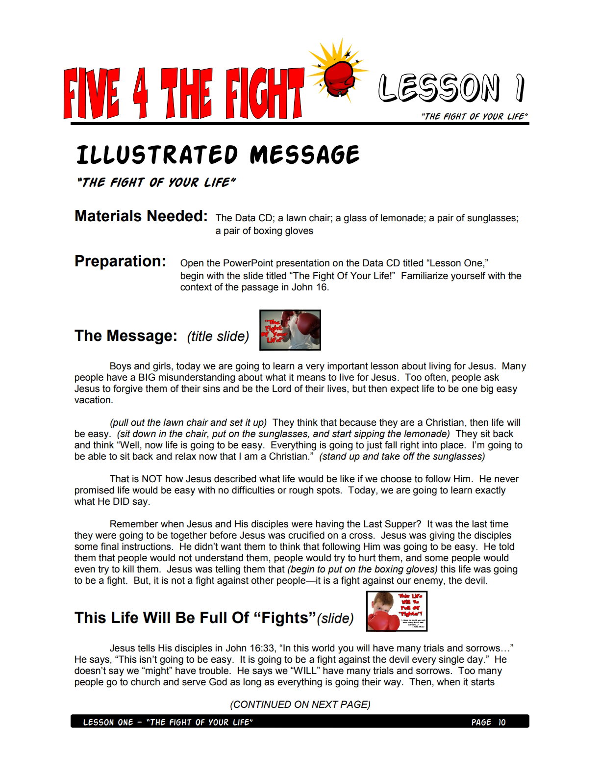 Five 4 the Fight – 5 Weeks of Primary School Lessons for Children's Church_7