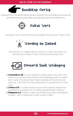 God se liefde wen – 4 weke se kinderklesse vir laerskool kinders