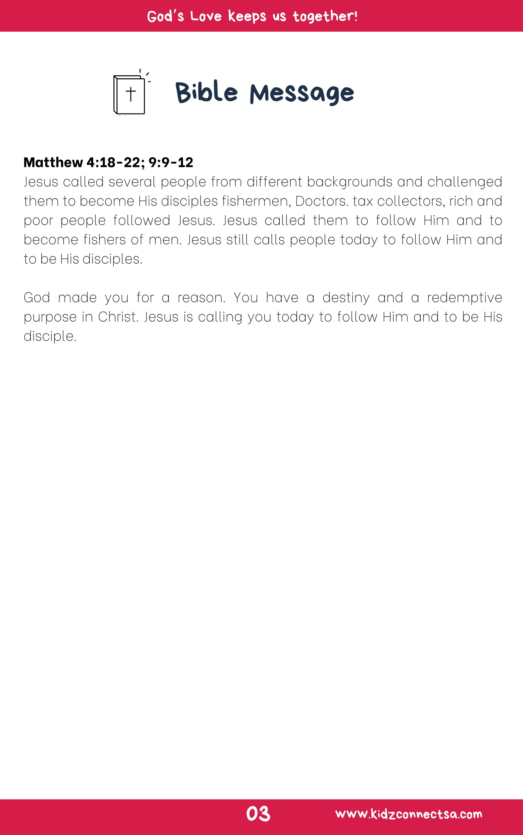 God’s Love is Victorious – 4 Weeks of Primary School Lessons for Children's Church_4