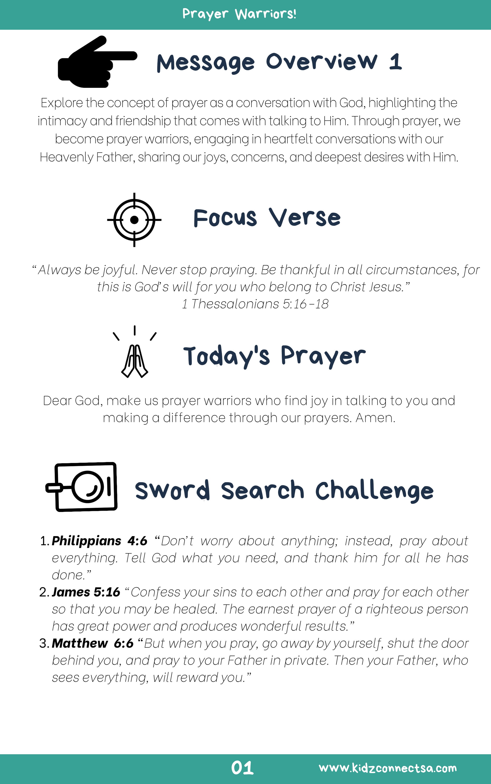 Kids who Pray – 4 Weeks of Primary School Lessons for Children's Church_2