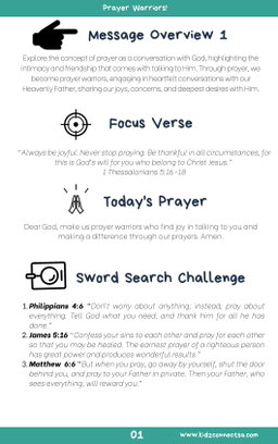 Kids who Pray – 4 Weeks of Primary School Lessons for Children's Church