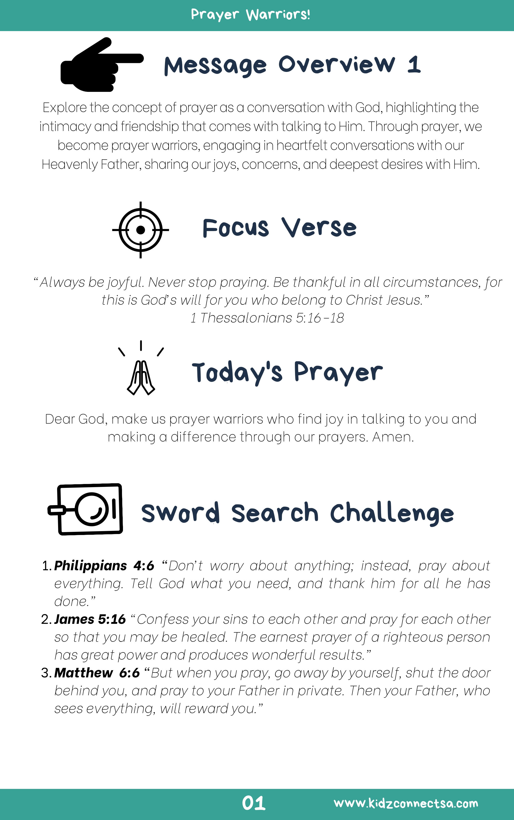Kids who Pray – 4 Weeks of Primary School Lessons for Children's Church_2