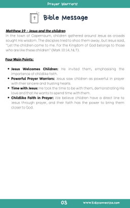 Kids who Pray – 4 Weeks of Primary School Lessons for Children's Church